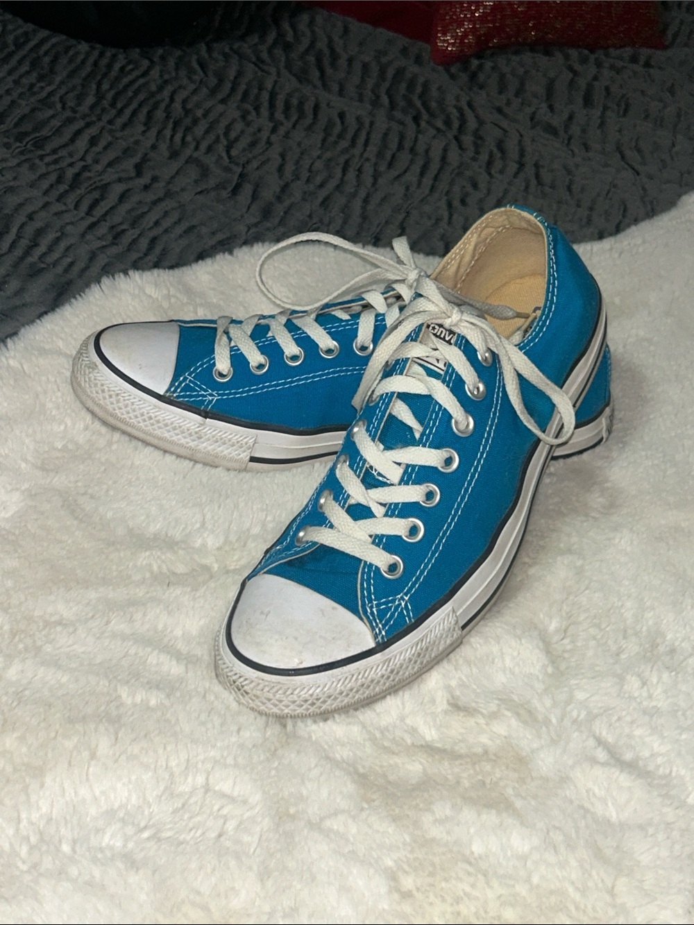 Converse Low Top Sneakers in Bright Teal with White Accents